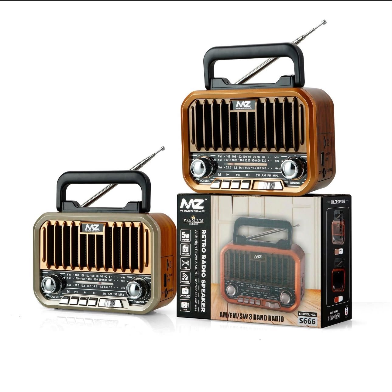 MZ S666 Retro Radio Bluetooth Speaker